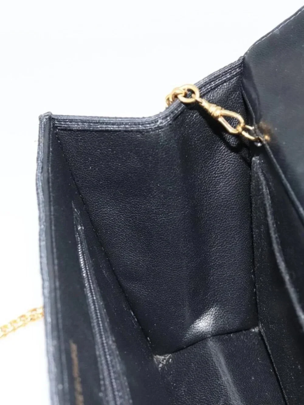 CHANEL Matelasse 25 Chain Shoulder Bag Denim Black Gold CC Auth 185437SAM